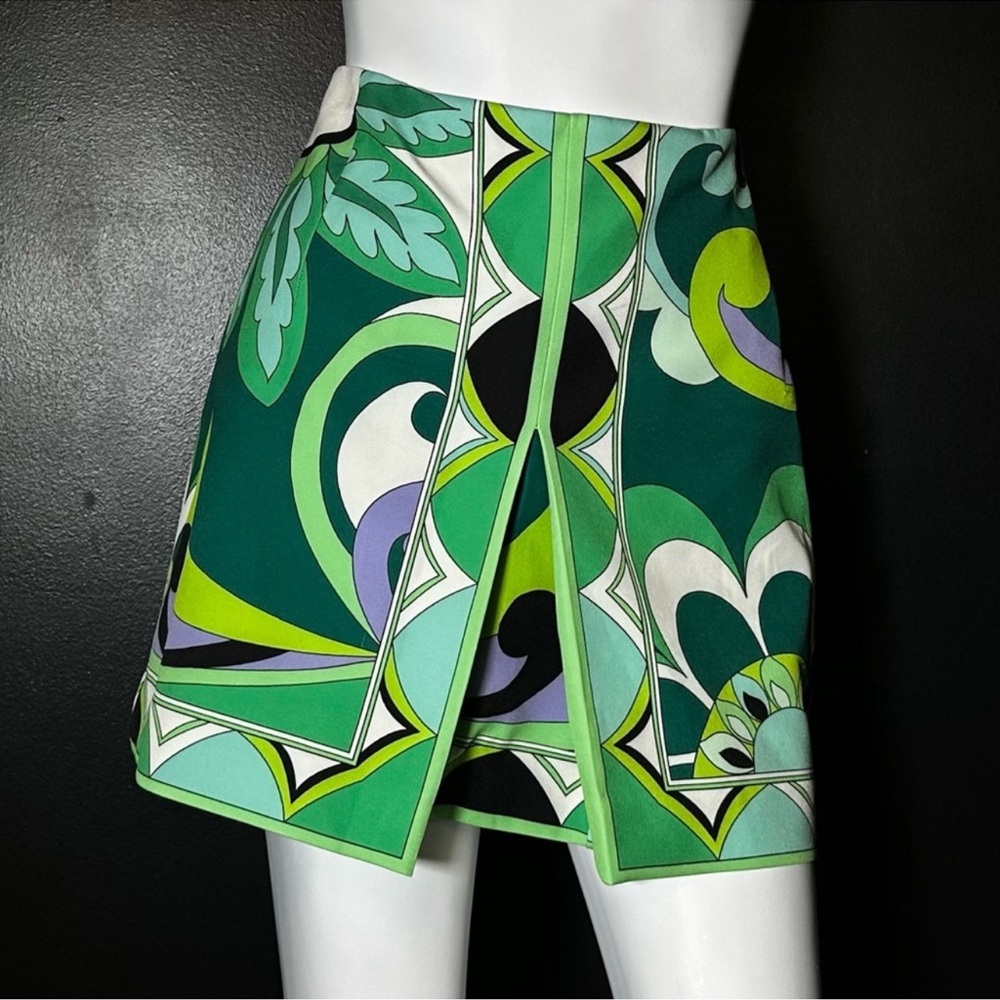 Zara vintage Pucci style green retro skirt size Large